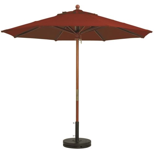 Grosfillex® Wooden Market Umbrella, 9 Feet, Terracotta